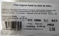 Filet mignon fumé au bois de hêtre