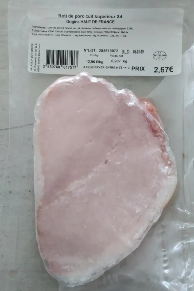 Roti de porc cuit supérieur