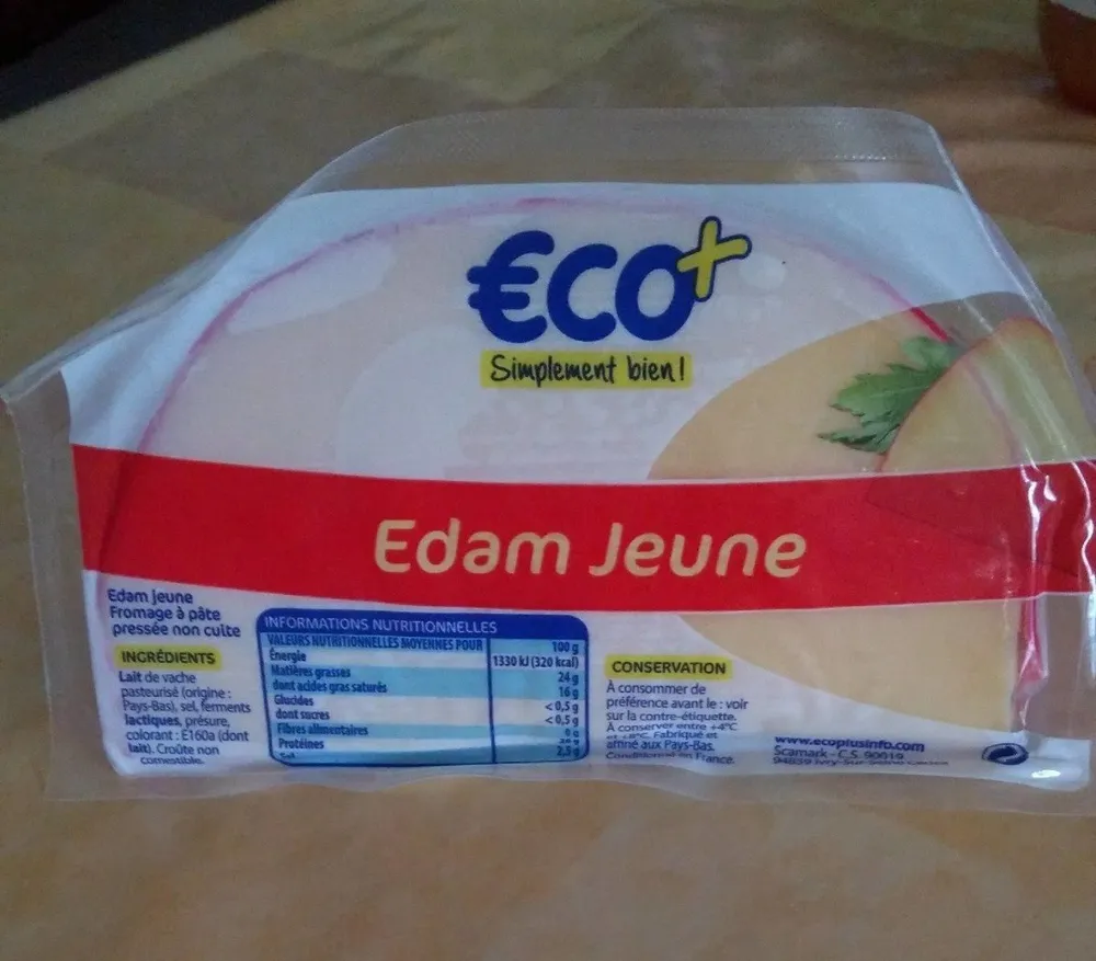 Edam jeune au lait pasteurisé