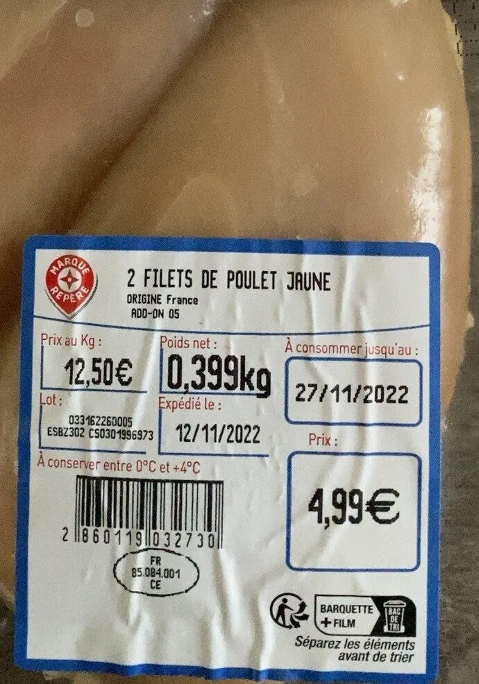 Filets de poulet