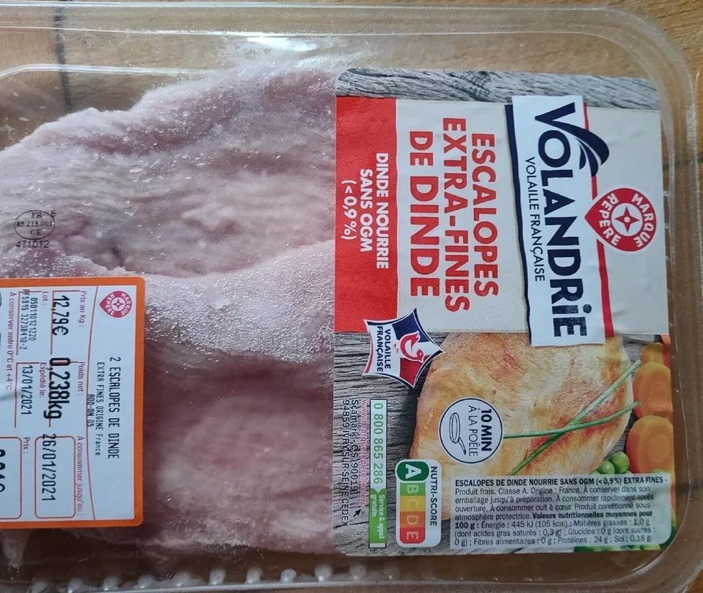 Escalopes dinde extra fines