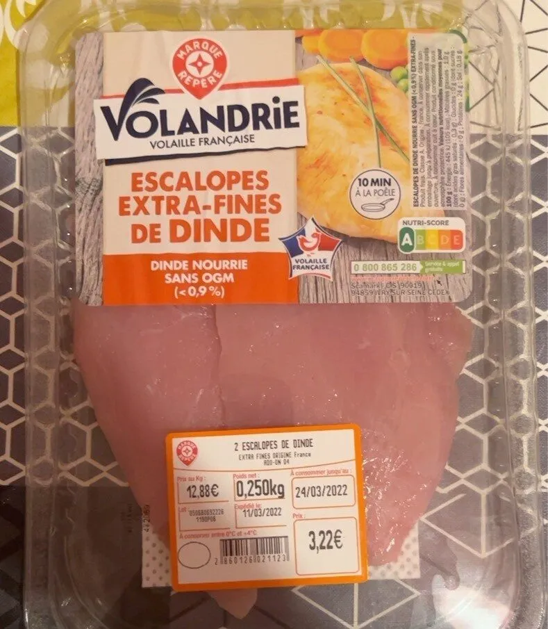 Excalopes extra-fines de dinde