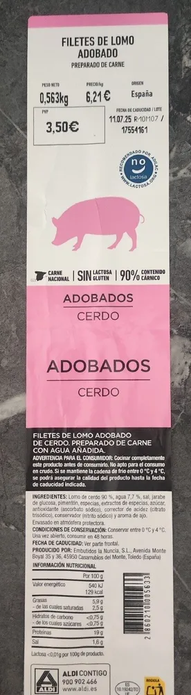 Filetes De Lomo De Cerdo Adobado