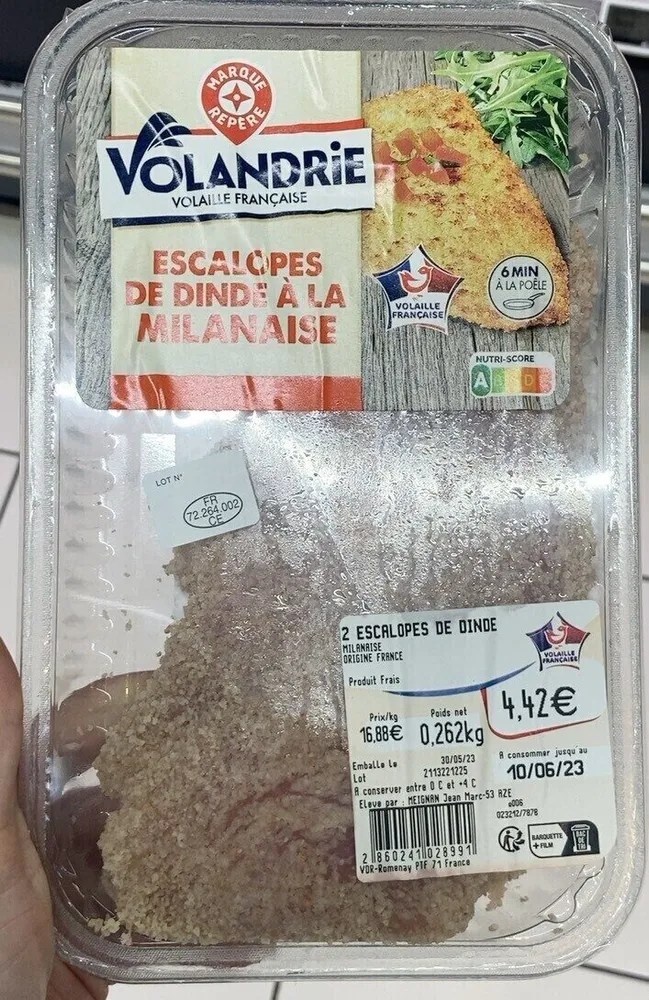 Escalopes de dindes a la milanaise