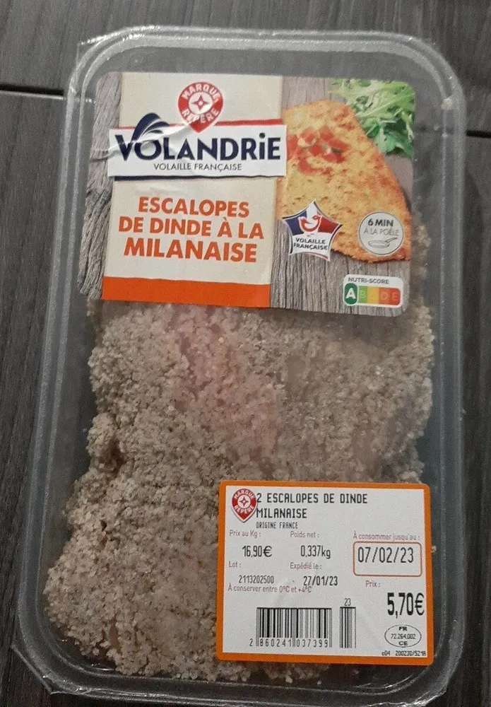 Escalopes de dinde à la milanaise