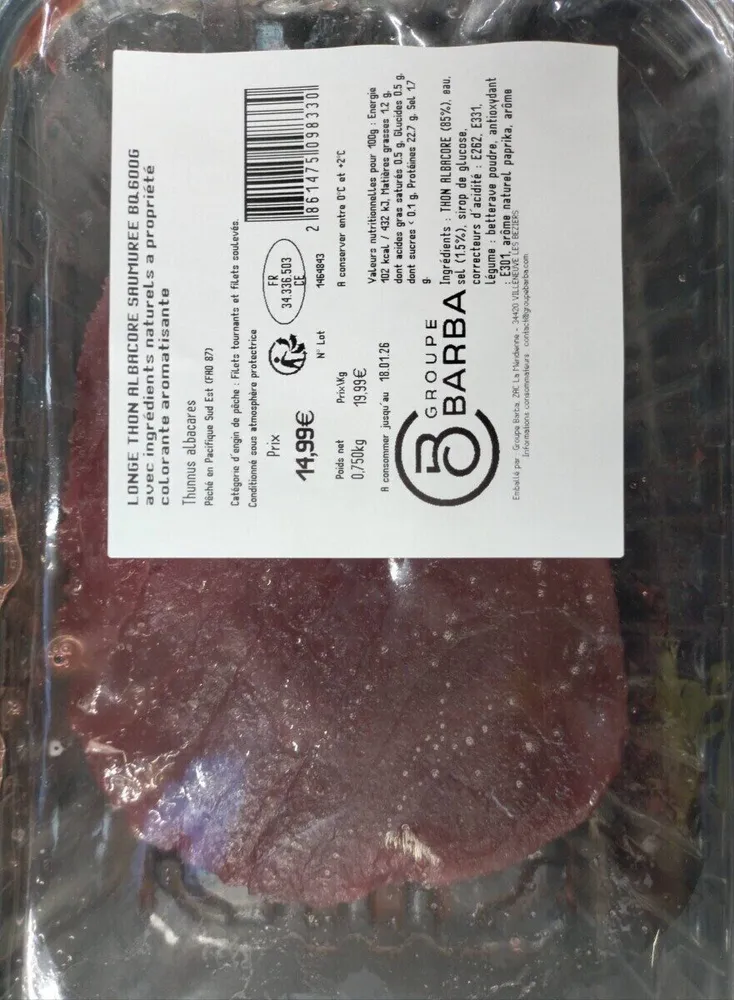 Longe de Thon Albacore saumure -