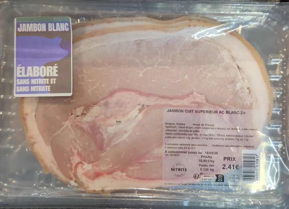 Jambon cuit supérieur ac blanc