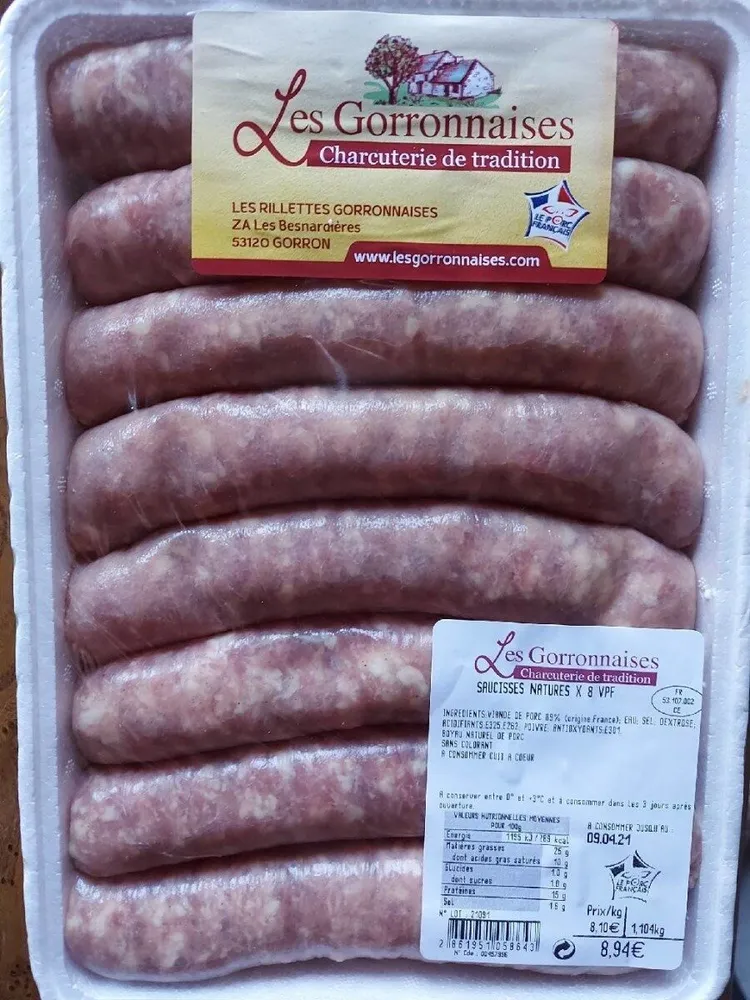 Saucisses Natures ×8 VPF