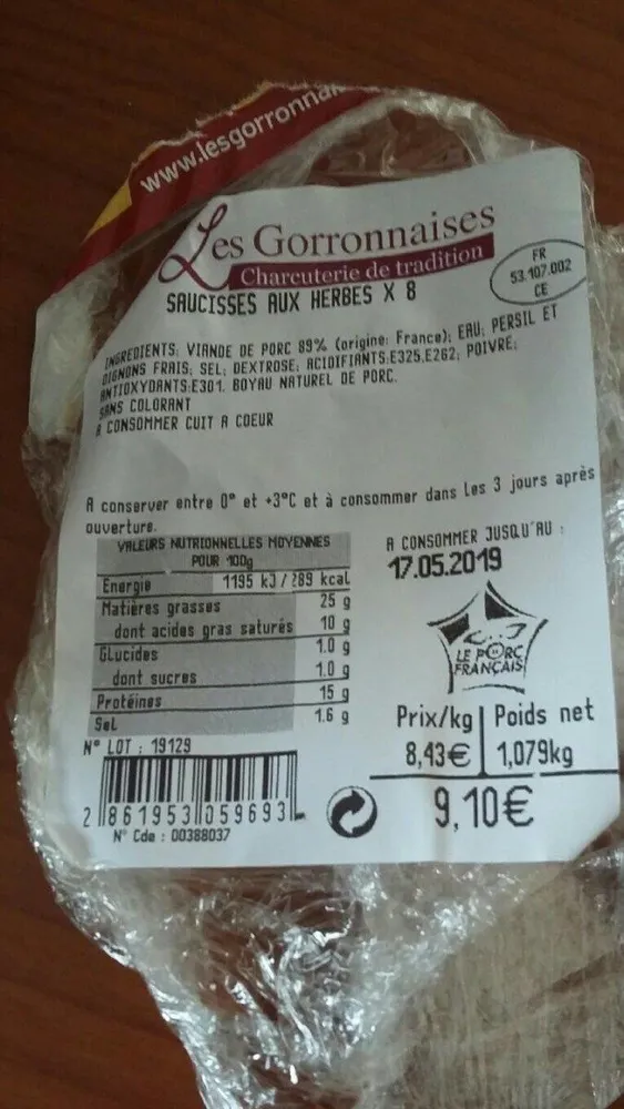 Saucisses aux herbes