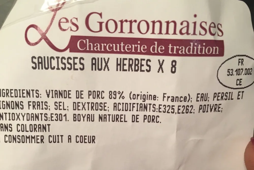 Saucisses aux herbes *8