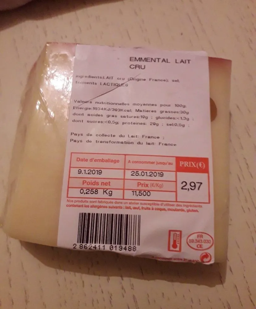 Emmental lait cru