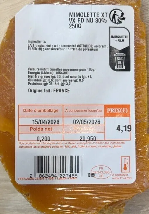 Mimolette extra vieille
