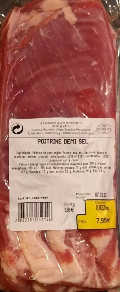 Poitrine demi sel