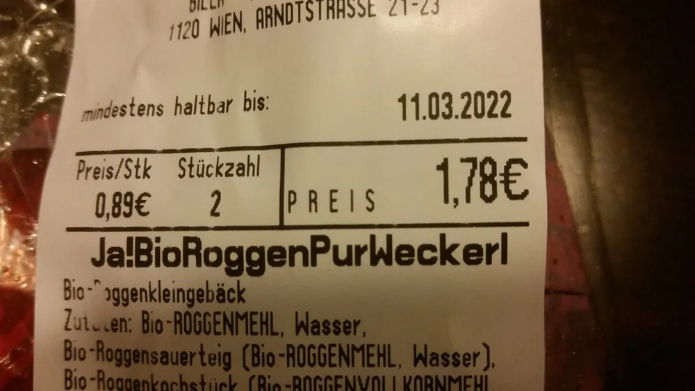 Ja! Natürlich Bio Roggen Pur Weckerl