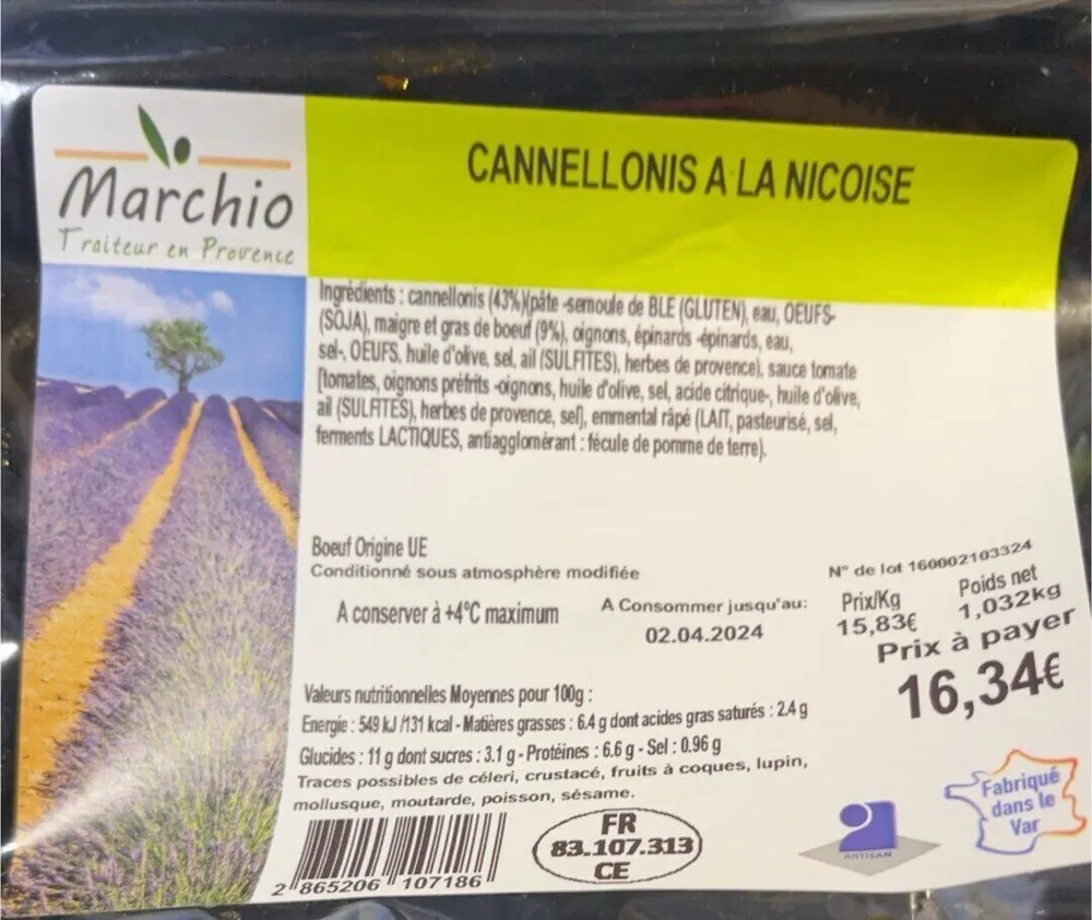 Cannellonis à la niçoise