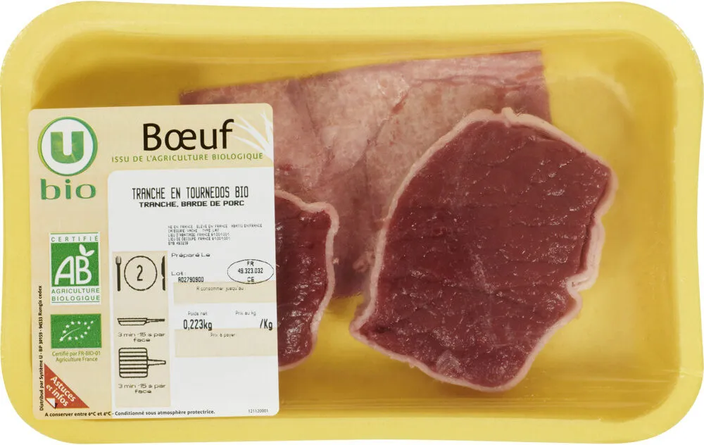 Pavé de boeuf *** en tournedos bio, à griller, France, 2 pièces