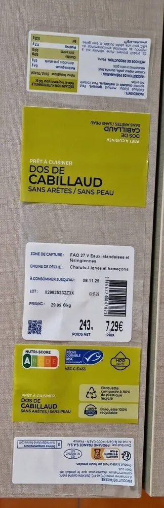 Dos de cabillaud