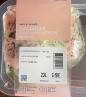 Saumon marinade citron basilic