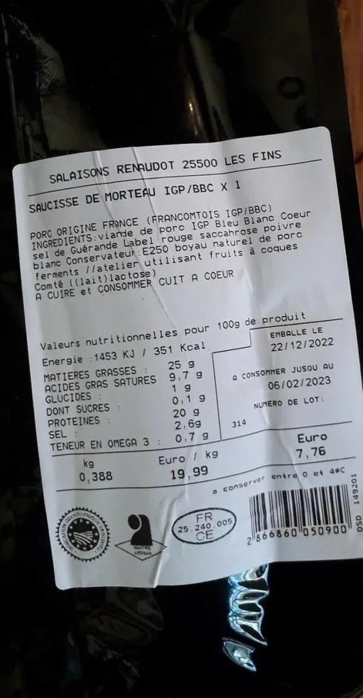 Saucisse de Morteau