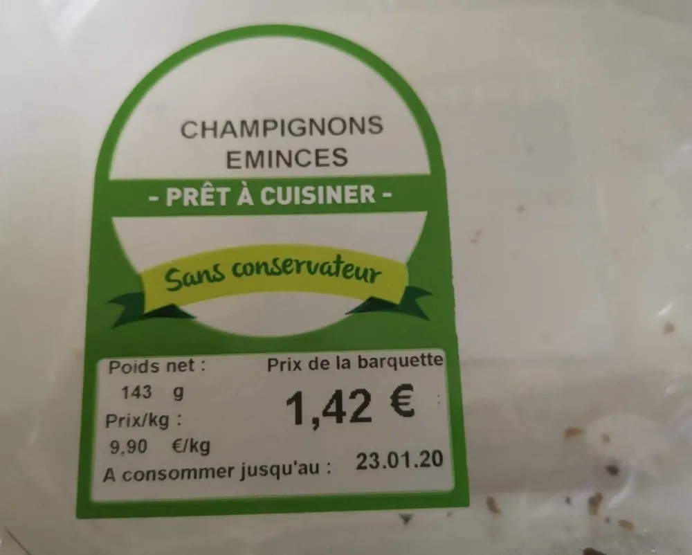 Champignons émincés