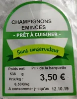 Champignons émincés