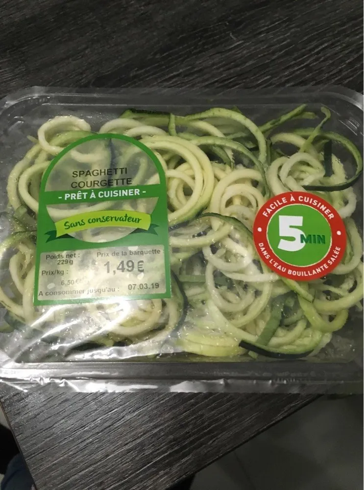 Spaghetti courgette