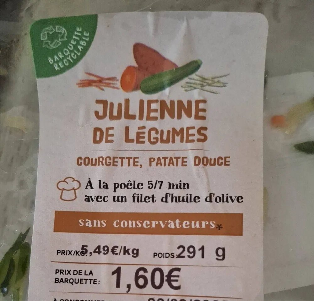 Julienne de légumes