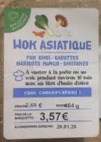 Wok asiatique - pak choï - carottes - haricots mungo - shiitakés