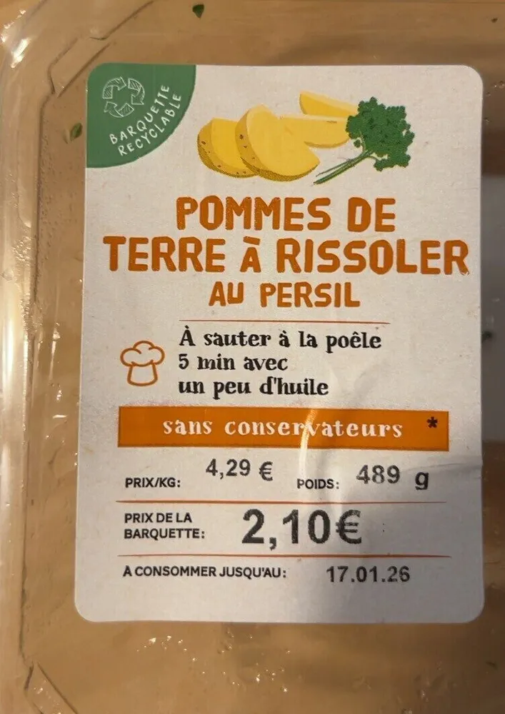 Pommes de terre à rissoler au persil
