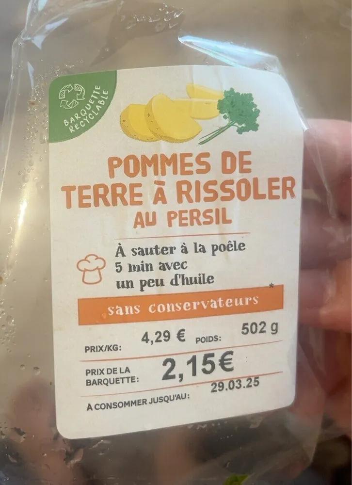 Pommes de terre à rissoler au persil