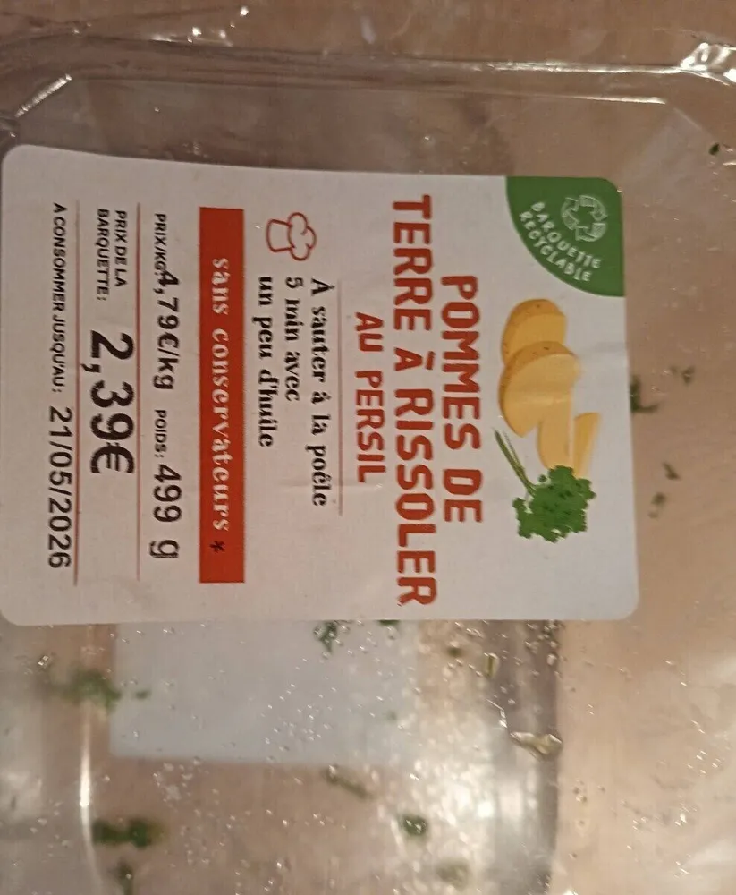 Pommes de terre rissolées au persil