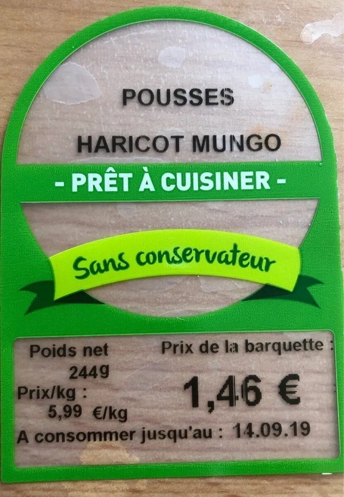 Pousses haricots mungo