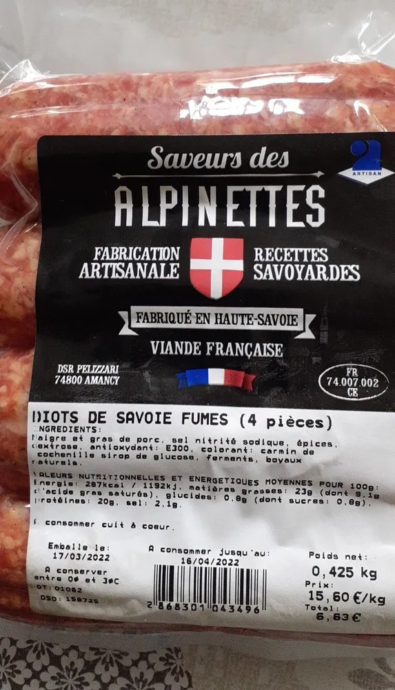 diots de savoie fumes