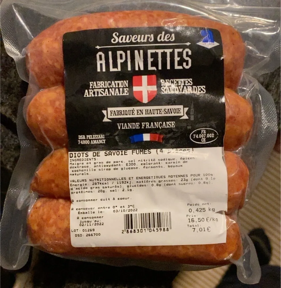 Diots de Savoie fumés