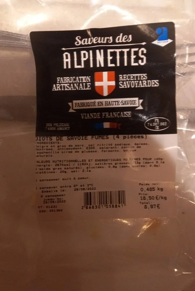 Diot de Savoie fumés