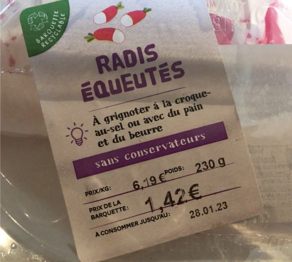 Radis équeutés