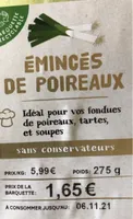 Emincés de poireaux