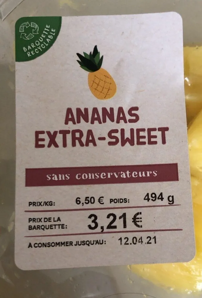 Barquette ananas