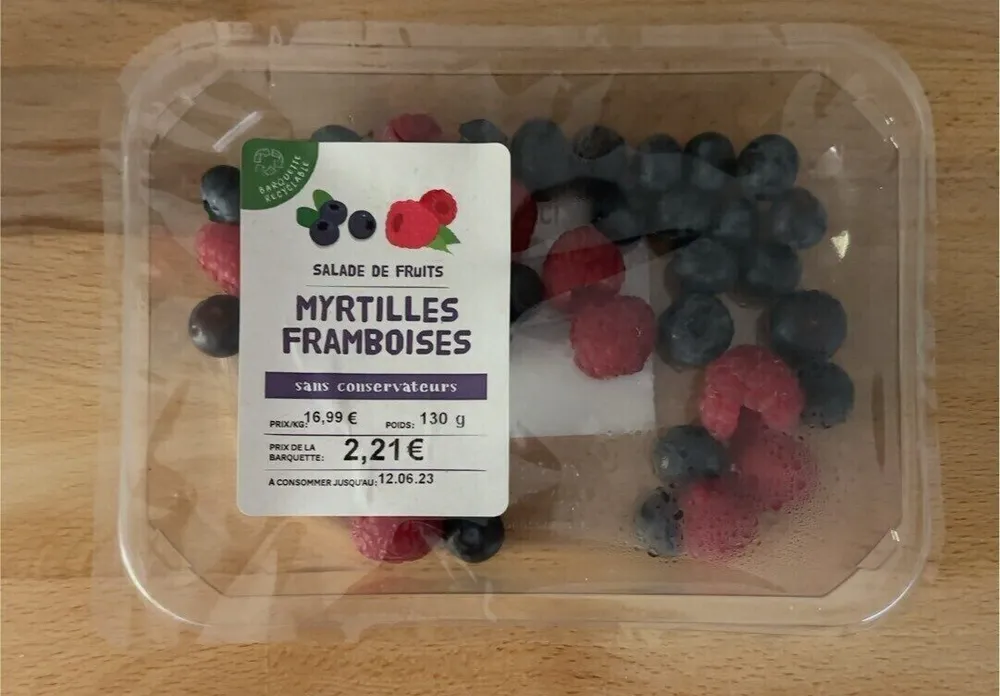 Salade de fruit myrtilles framboises