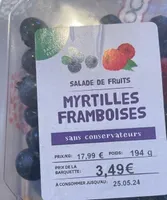 Salade de fruits myrtilles framboises