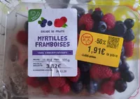 Salade de fruits myrtilles et framboises