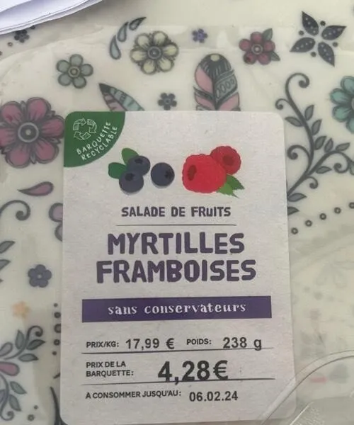 Salade de fruits Myrtille framboise