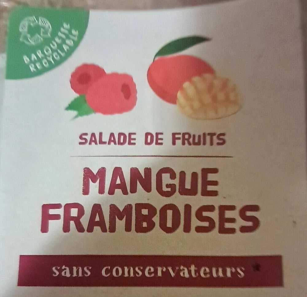 Salade de fruits mangue framboise