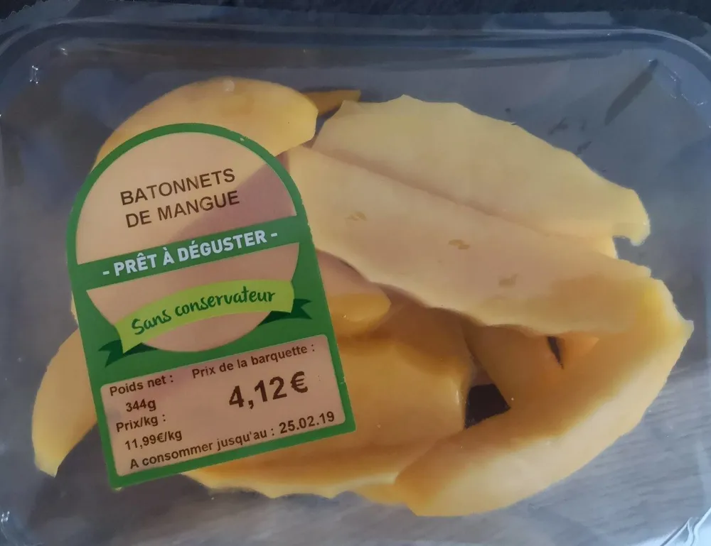 Bâtonnets de mangue