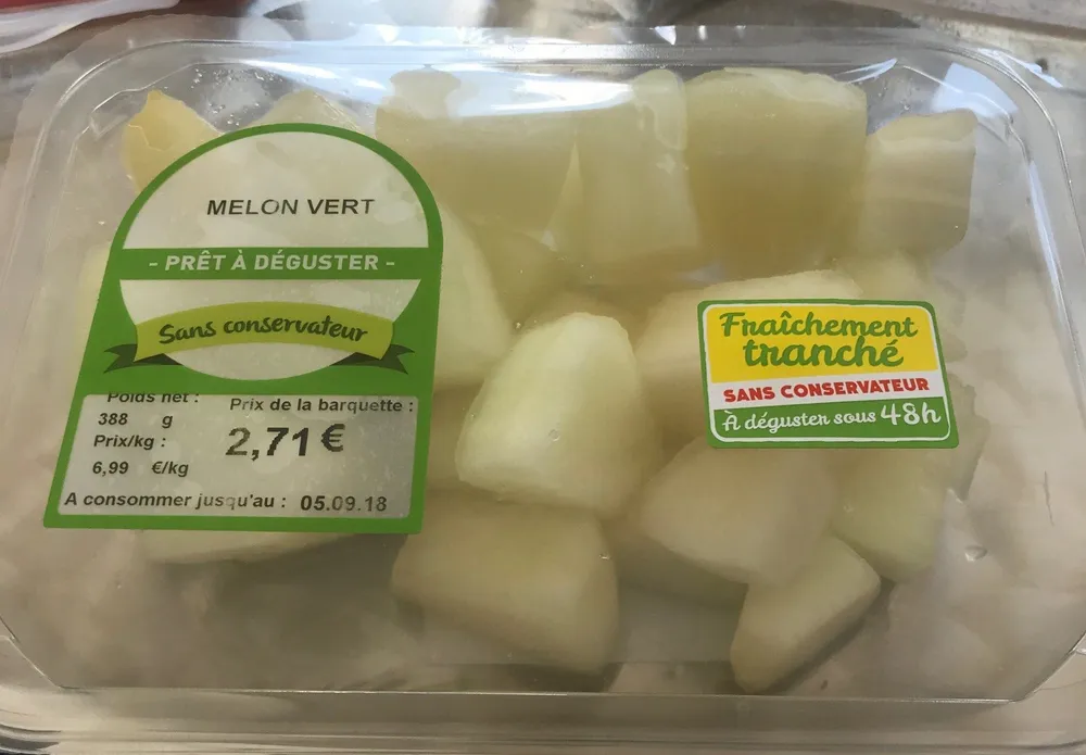 Melon vert fraichement tranché