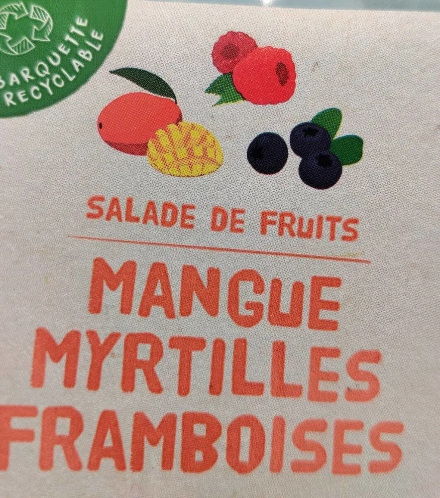 Salade de fruits Mangue Myrtilles Framboises