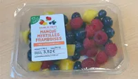 salade de fruits, mangue myrtilles framboises