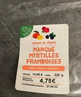 Salade de fruit   Mangue , Myrtilles,Framboises