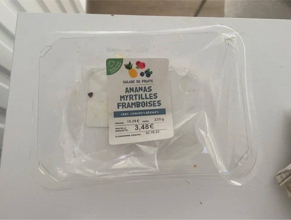 Salade de fruits - ananas myrtilles framboises