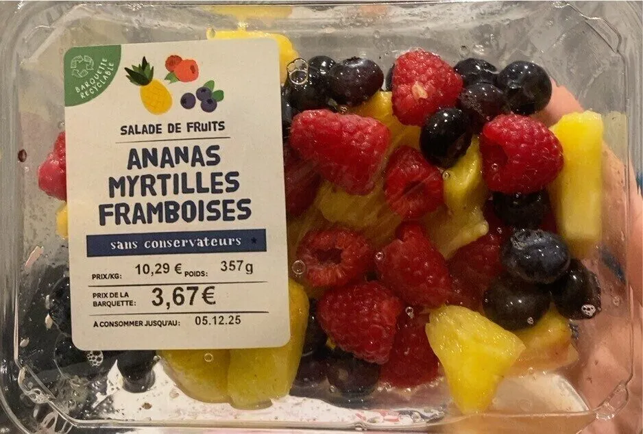 Ananas myrtille framboise